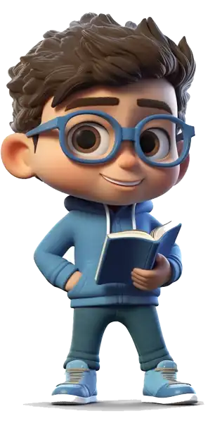 Character holding a book