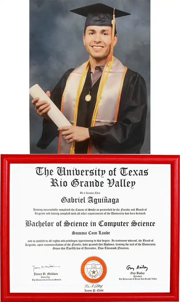 Gabriel's graduation photo
